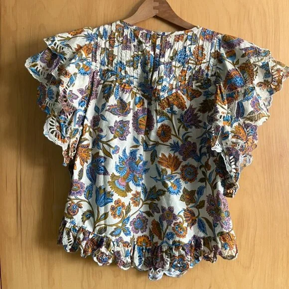 Love the Label Hazel Top, Cheyna Ivory Print Size Small - Picture 3 of 9